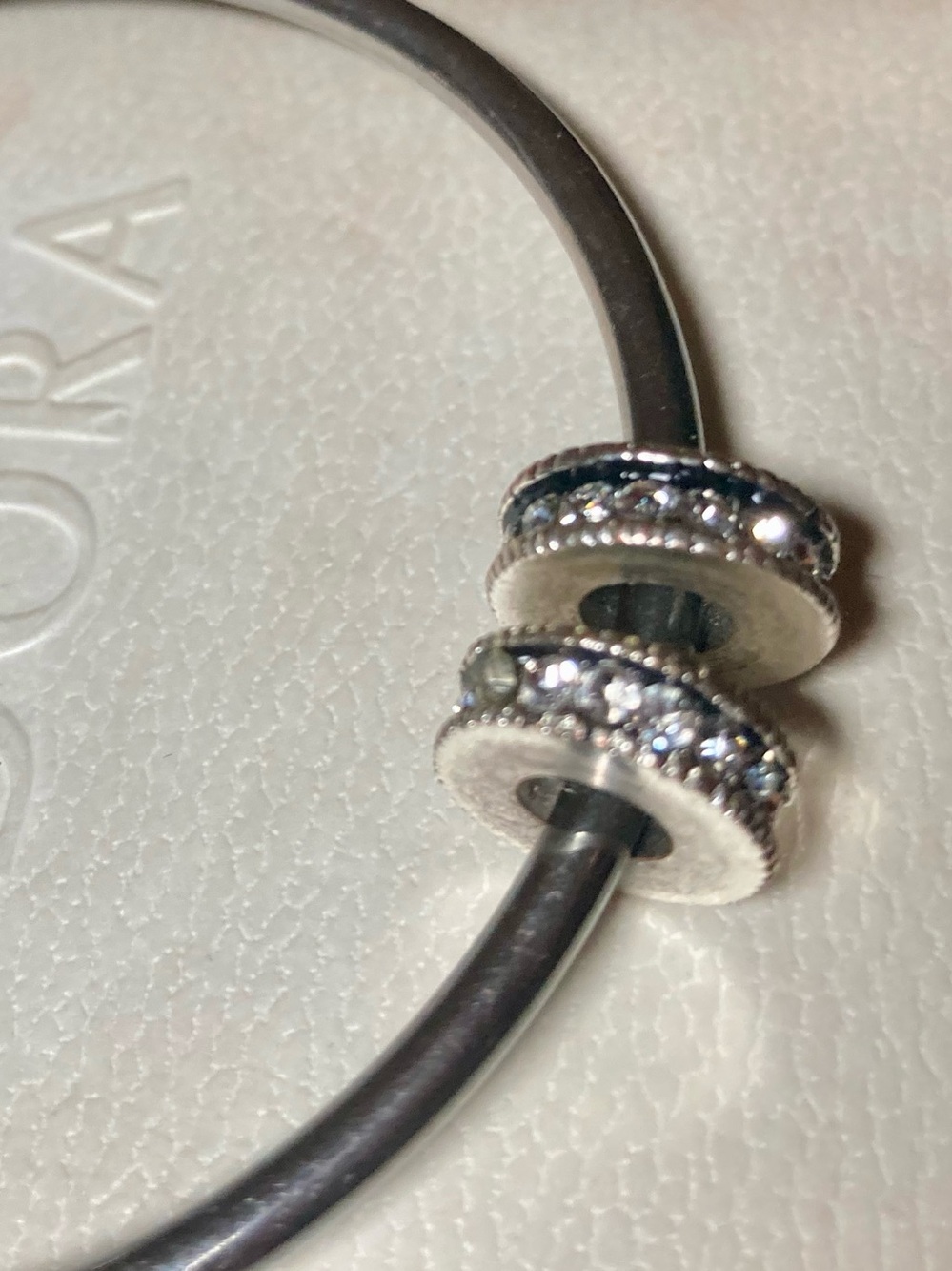Spacer Charms solid Sterling Crystal off Vintage Pandora Bracelet